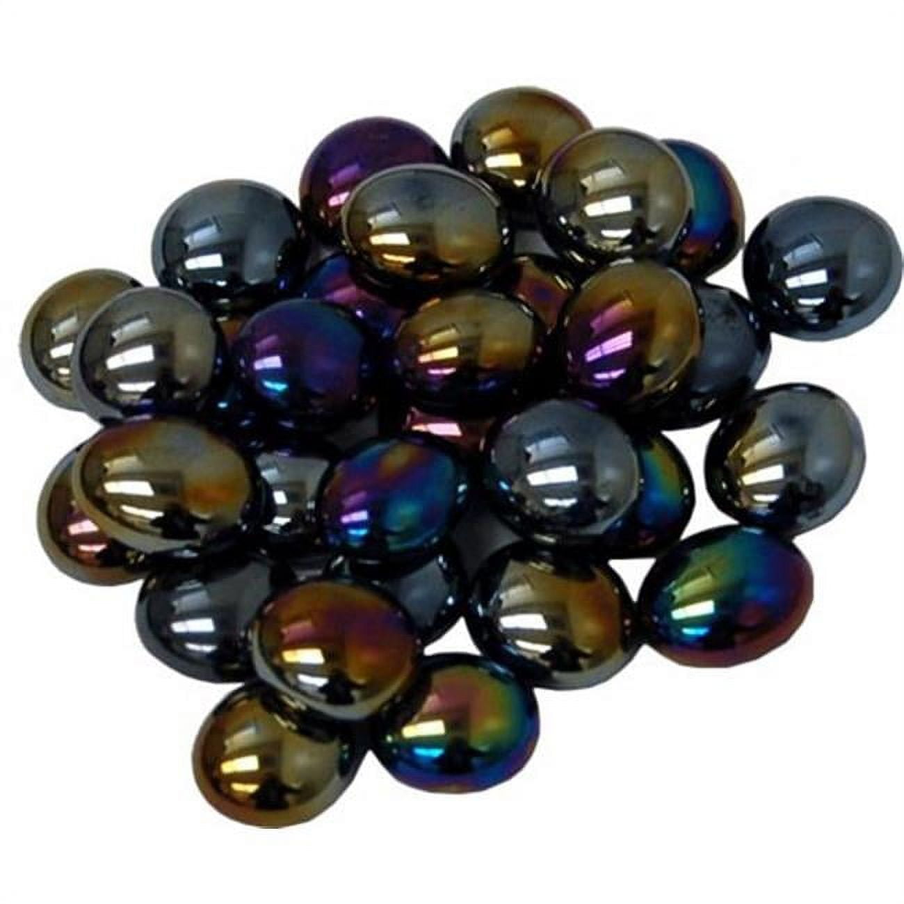 212 Main Glassstonestube - Black Opal Iridized Board Gaming Stone - 40 Piece