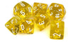 chessex Manufacturing cHX23072 Board game cube - Translucent Yellow & White - Set of 7
