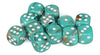 Chessex Manufacturing Chx27603 16 Mm D6 Cube Marble Dice - Oxi-Copper & White, 12 Piece