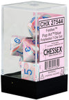 Chessex Manufacturing Chx27544 Festive Pop-Art & Blue Dice - Set Of 7
