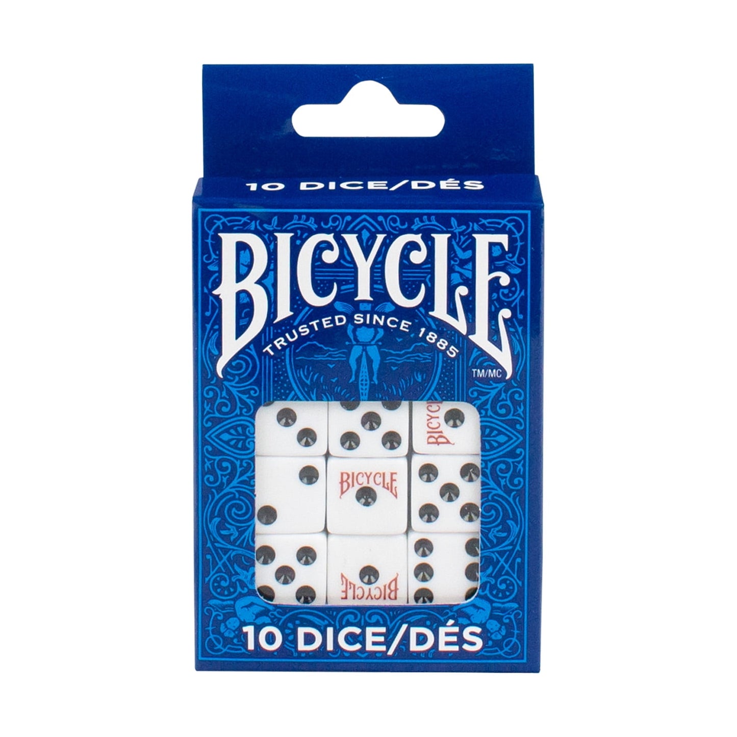 Bicycle JKR130011941 D6 OP Bicycle White & Black Dice Bags - 10 Piece