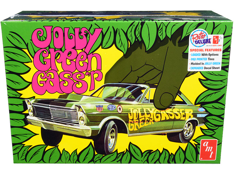 Skill 2 Model Kit 1965 Ford Galaxie ''Jolly Green Gasser'' 3-In-1 Kit 1/25 Scale Model By Amt