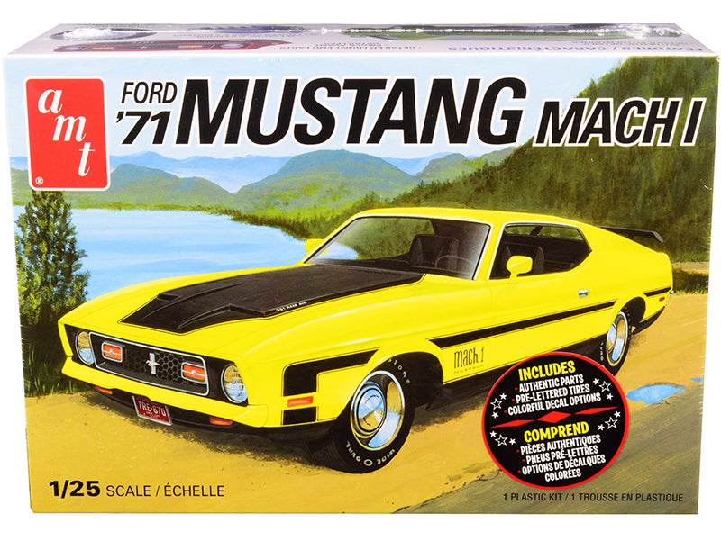 Skill 2 Model Kit 1971 Ford Mustang Mach I 1/25 Scale Model By Amt