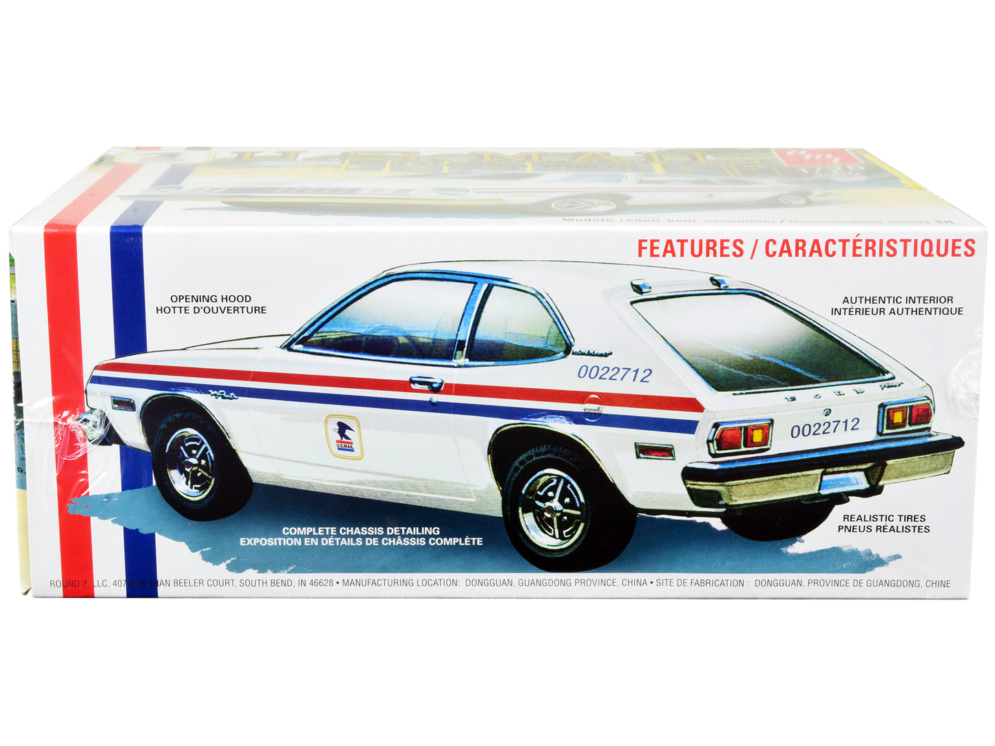 Skill 2 Model Kit 1977 Ford Pinto ''United States Postal Service (Usps)'' 1/25 Scale Model By Amt