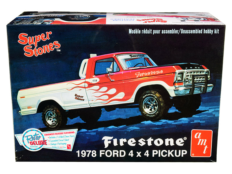 Skill 2 Model Kit 1978 Ford 4X4 Pickup Truck ''Firestone Super Stones'' 1/25 Scale Model By Amt