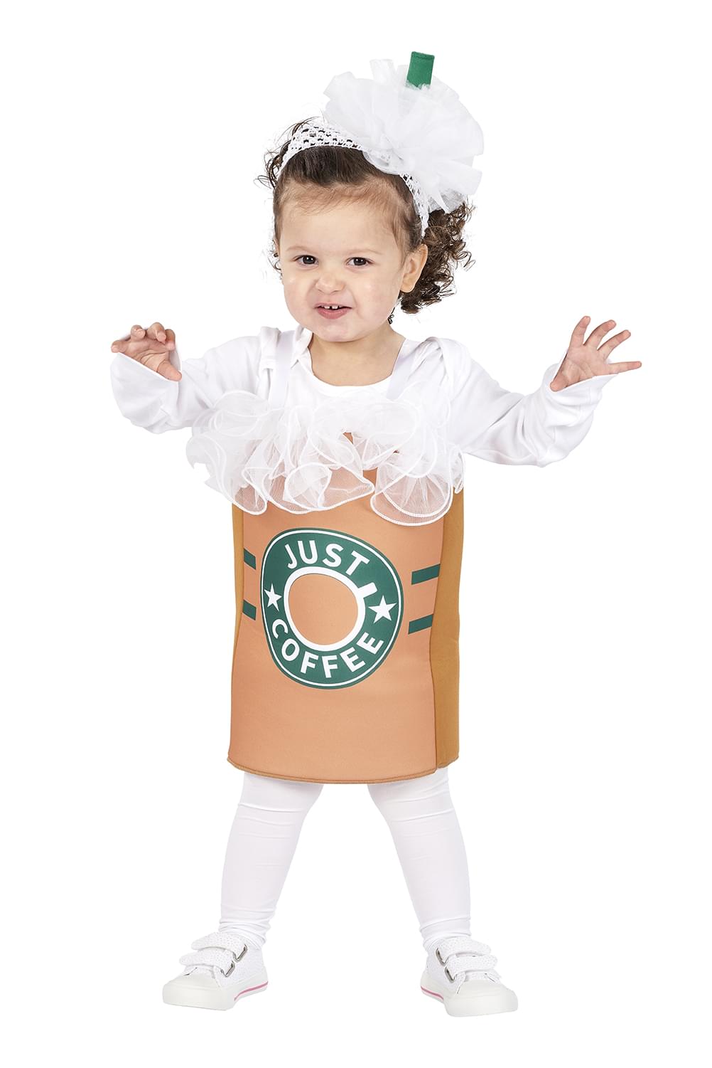 'Just Coffee'' Toddler Costume With Tunic & Headpiece | One Size | 12-18 Months