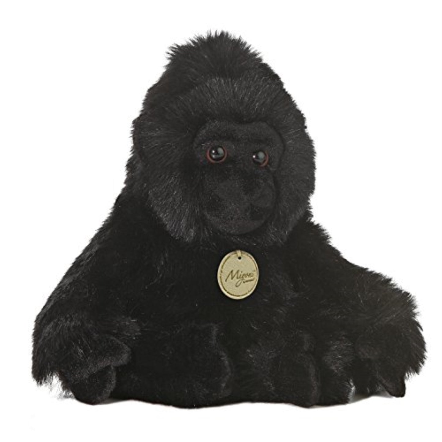 Aurora Realistic Miyoni Gorilla Stuffed Animal - Black, 11 Inches, Lifelike Detail, Polyester Material, Model 10855