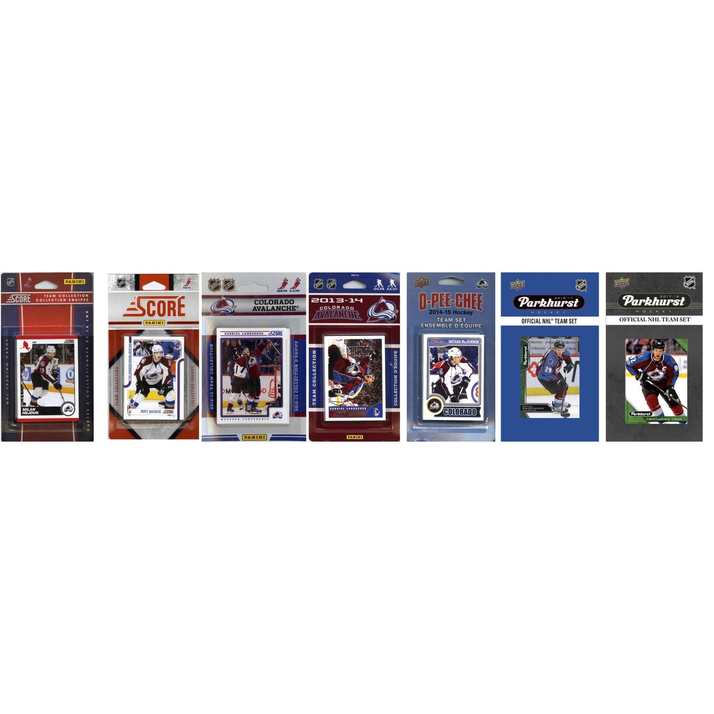 NHL Colorado Avalanche 7 Different Licensed Trading Card Team Sets