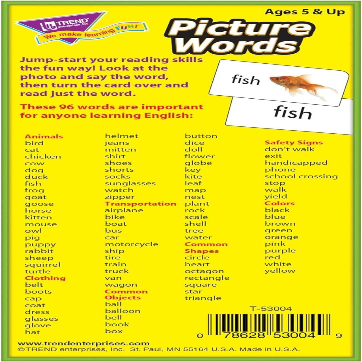 See Read Grow Picture Word Flash Cards for Kids Ages 5+