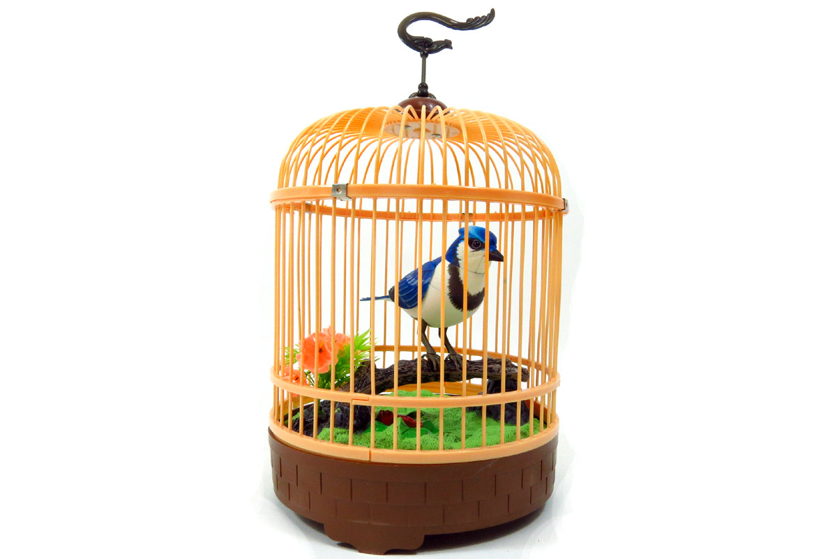 Singing & Chirping Bird In Cage - Realistic Sounds & Movements (Blue)