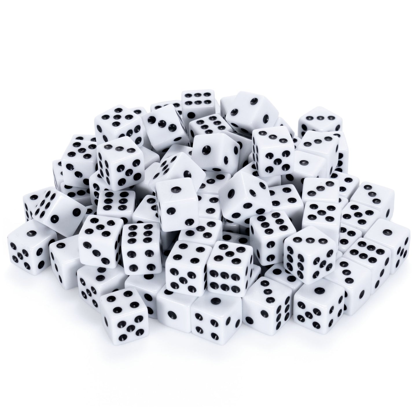 Brybelly Gdic-014 16 Mm Six Sided Dice With Classic White Base & Black Pips - Pack Of 100