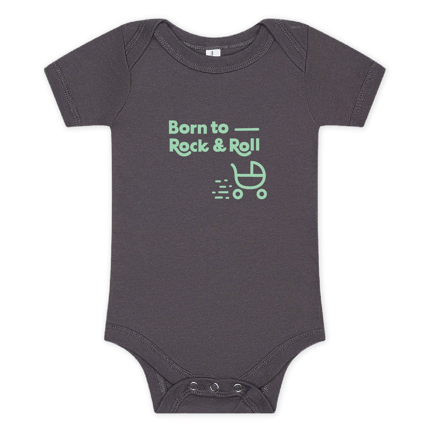 100% Airlume Combed, Ring-Spun Cotton Onesie - Rock and Roll (Size 6-12 mo)