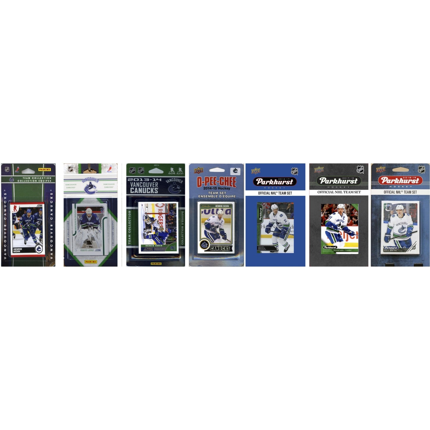 NHL Vancouver Canucks 7 Different Licensed Trading Card Team Sets