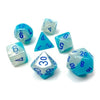 Gemini Polyhedral Dice Set | Set of 7 Dice in a Variety of Sizes Designed for Roleplaying Games | enhanced Quality Dice for Tabletop RPGs | Luminary Turquoise White and Blue Color | Made by Chessex