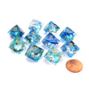 Chessex D10 Dice Set: Nebula Luminary - Oceanic W/Gold (10)