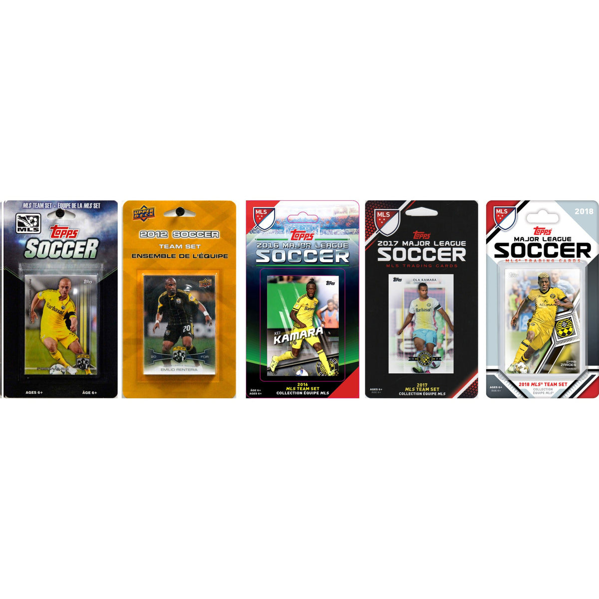 MLS Columbus Crew 5 Different Licensed Trading Card Team Sets