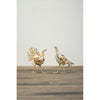 KALALOU Set of 2 Antique Turkeys, White Metal Decor - Model CZG1039
