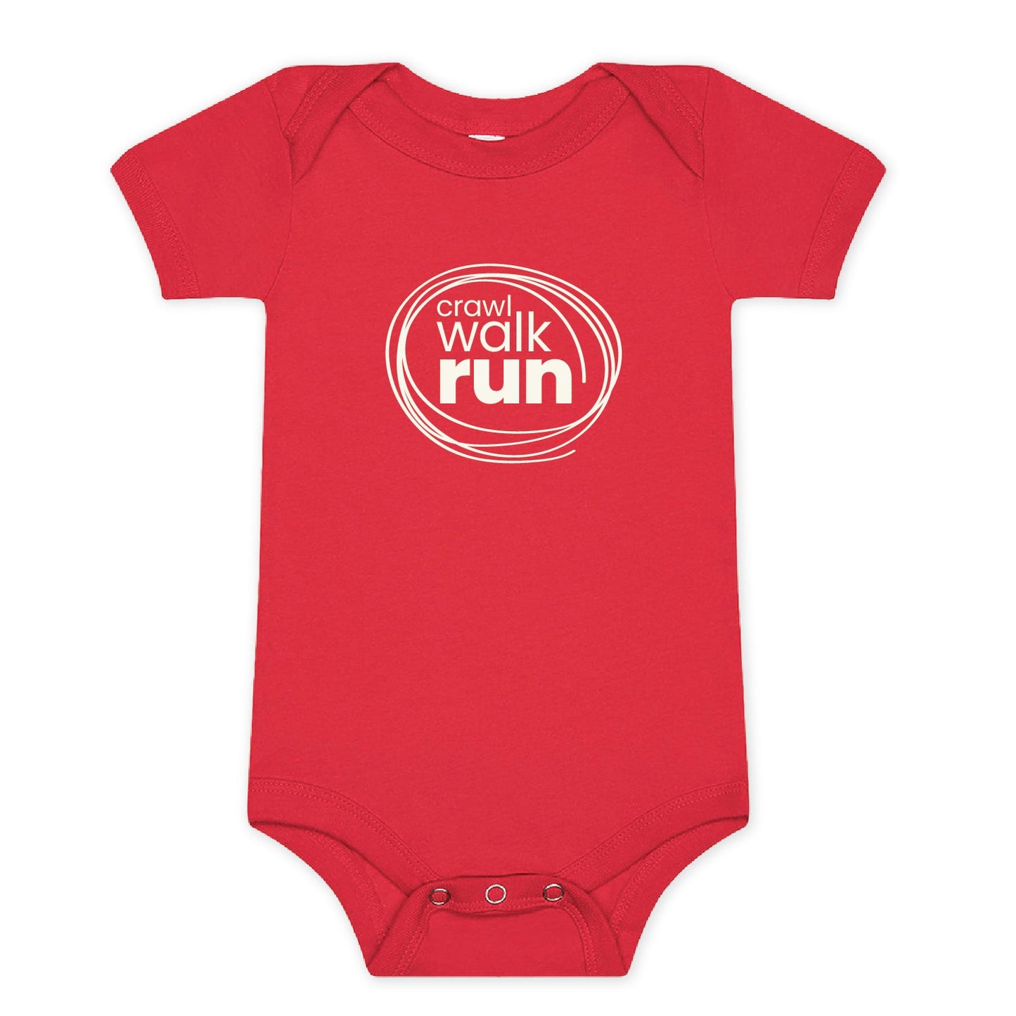 100% Airlume Combed, Ring-Spun Cotton Onesie - Crawl Walk Run (Size 6-12 mo)