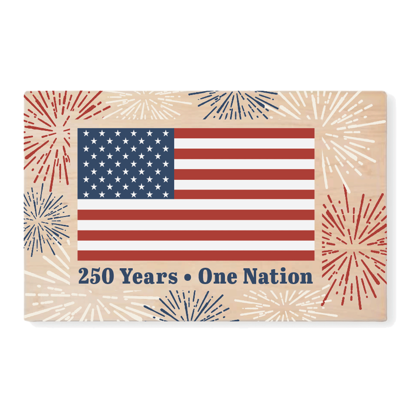 4th of July Solid Maple Wood Serving Board Platter - 11" x 16" | Made in the USA 🇺🇸