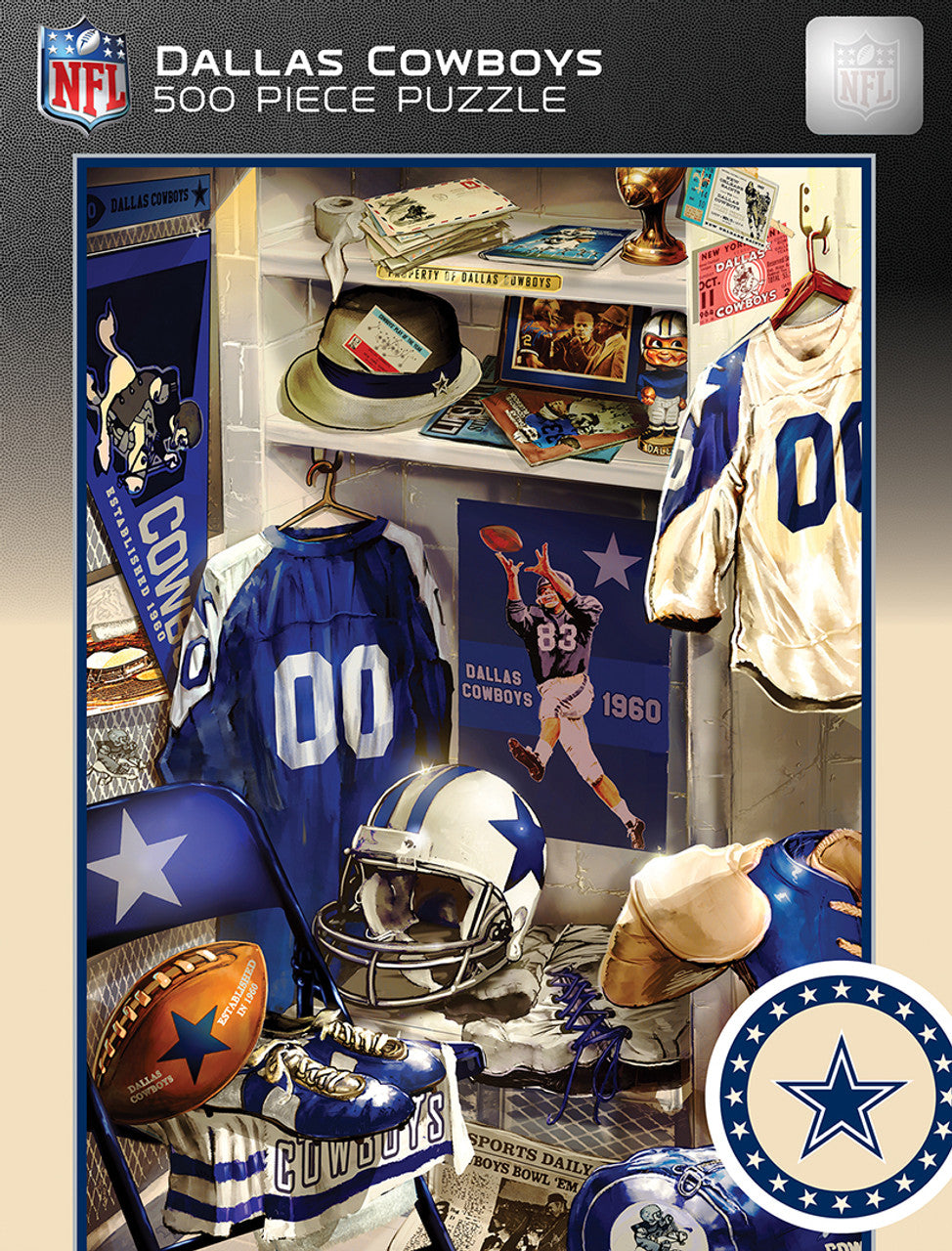 Masterpieces Game Day 500 Piece Jigsaw Puzzle For Adults - Nfl Dallas Cowboys Locker Room - 15'X21'