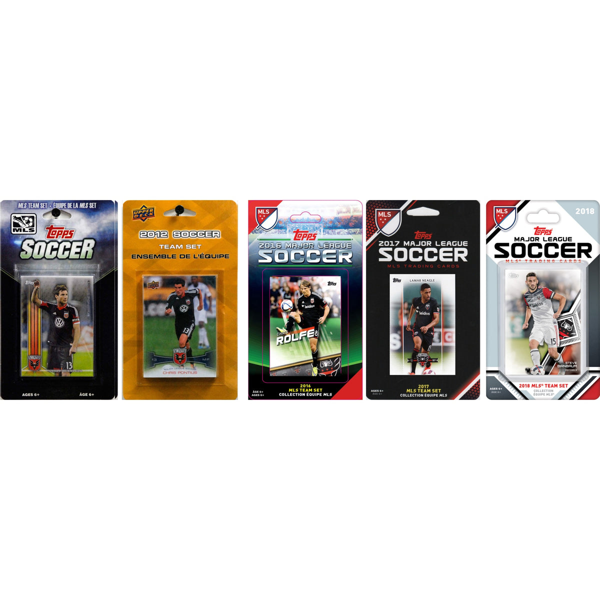 MLS D.C. United 5 Different Licensed Trading Card Team Sets