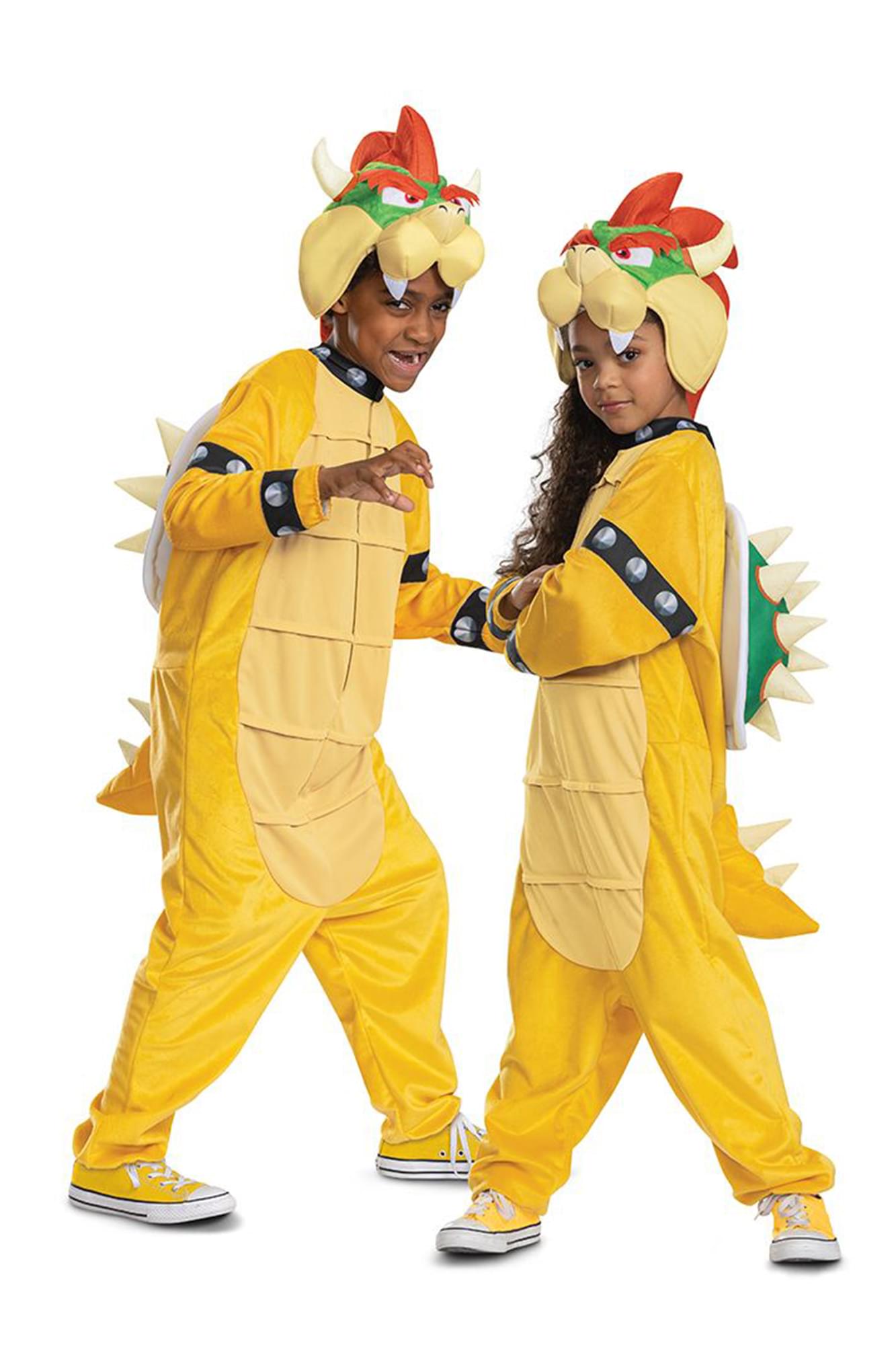 Bowser Costume Hooded Jumpsuit, Official Super Mario Character Costume For Kids, Size (14-16)