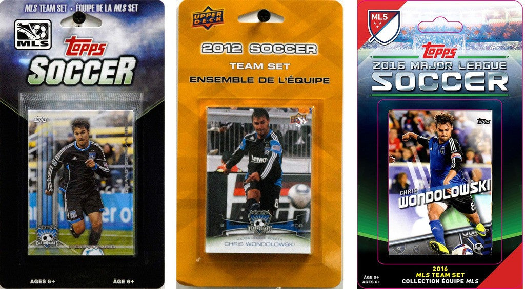 MLS San Jose Earthquakes 3 Different Licensed Trading Card Team Sets
