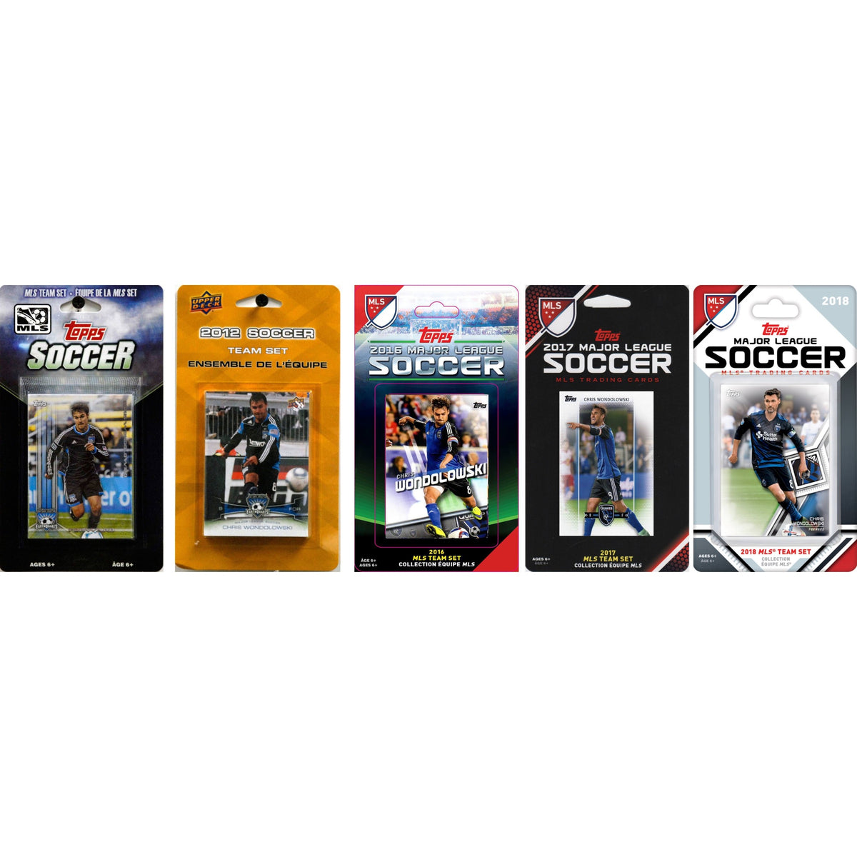 MLS San Jose Earthquakes 5 Different Licensed Trading Card Team Sets