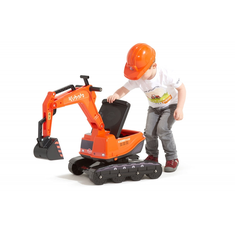 Falk KX080-4 Excavator Ride-On Toy, Large Orange Plastic, Age 3+, Model FA122