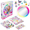 Fashion Angels Sticker Collage Mirror Design Set - 1 Round Rainbow Mirror To Hang Or Stand, 3 Stickers Sheets With 200 Reusable Sticker Decals - Develops Creativity And Confidence - Ages 8 And Up