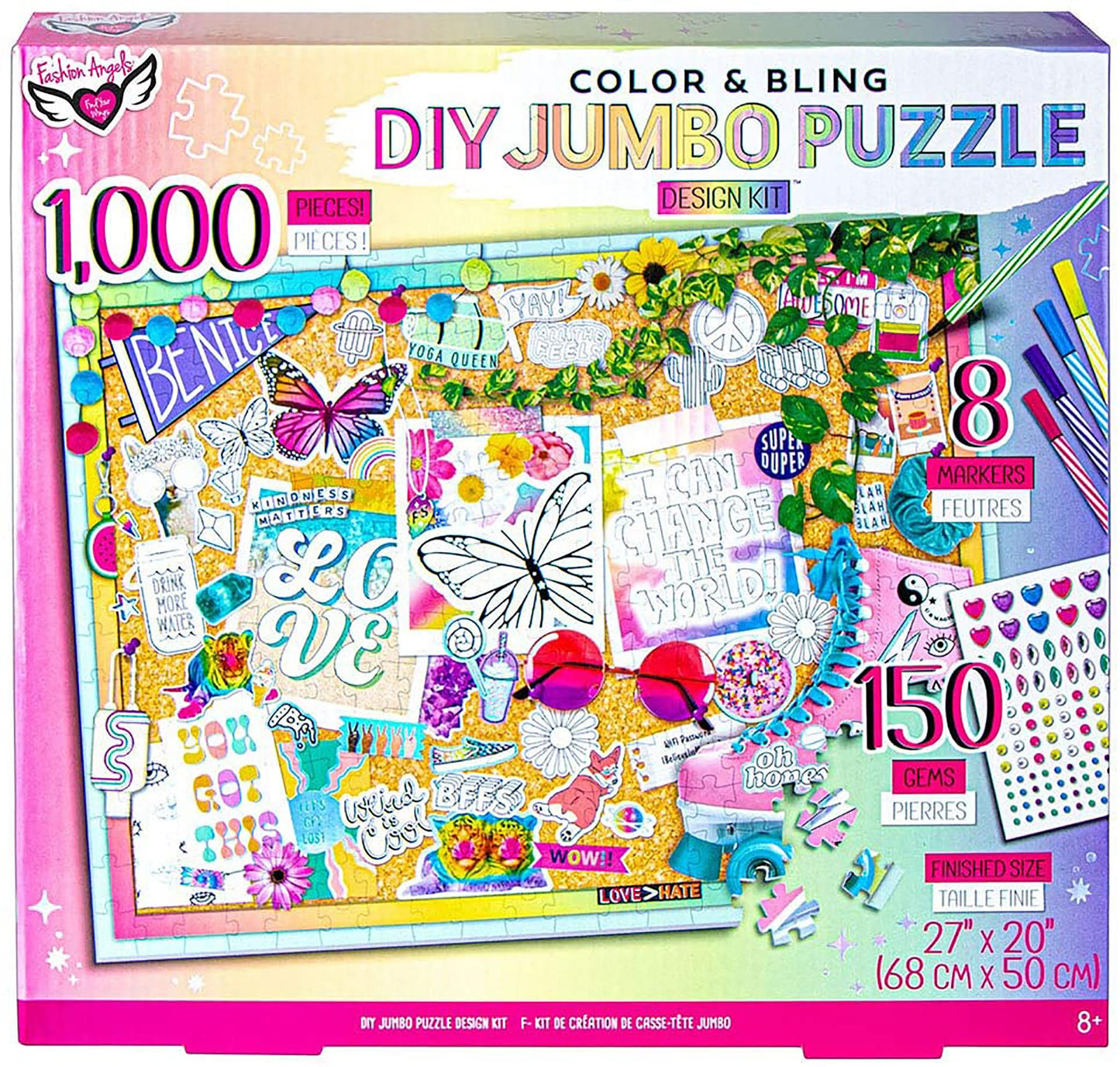 Fashion Angels Color & Bling Jumbo 1000 Piece Jigsaw Puzzle Design Kit