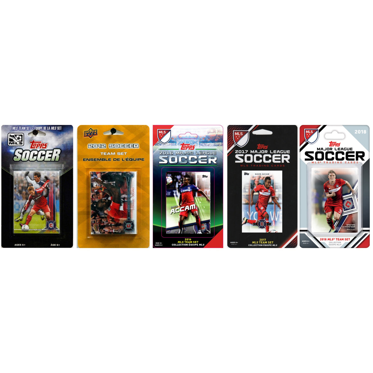 MLS Chicago Fire 5 Different Licensed Trading Card Team Sets