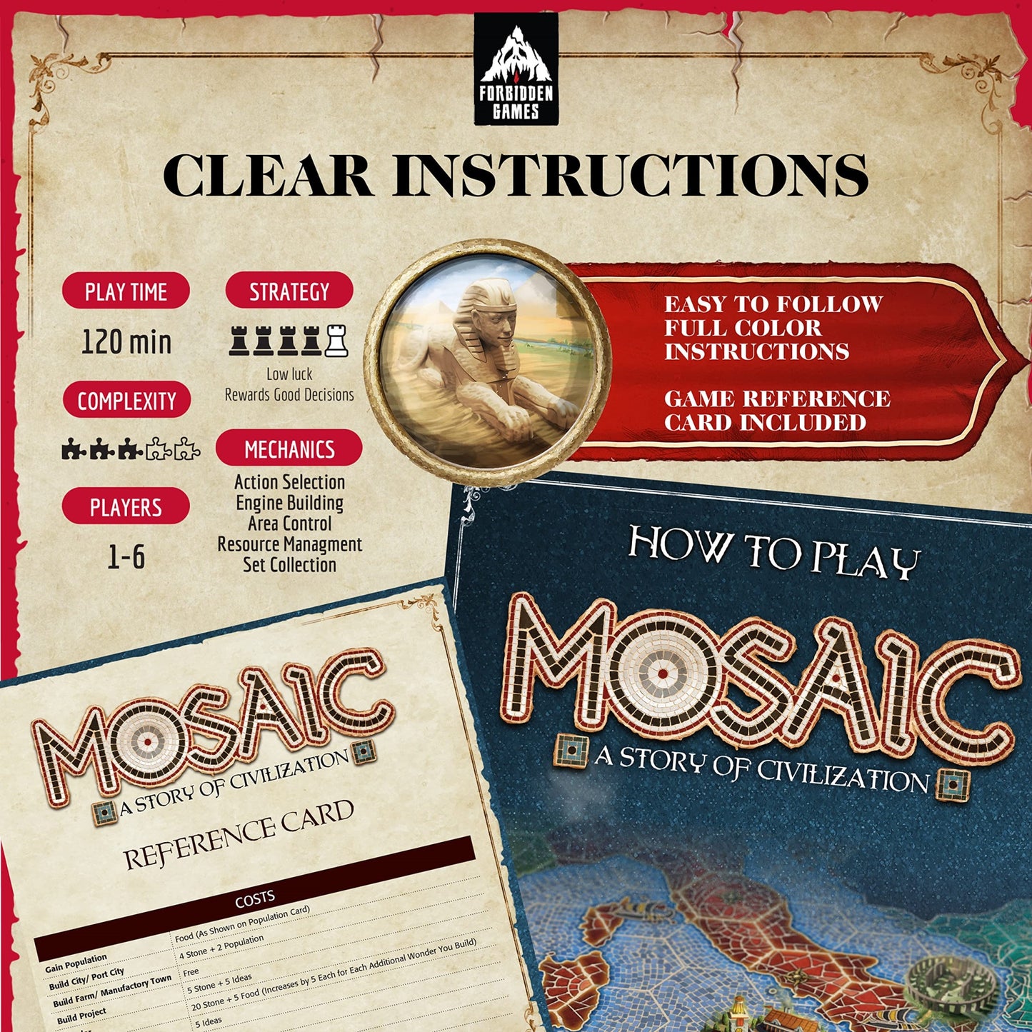 Mosaic: A Story Of Civilization - Strategy Board Game For Adults And Family | Fast, Fun, Action-Selection And Area Control Game