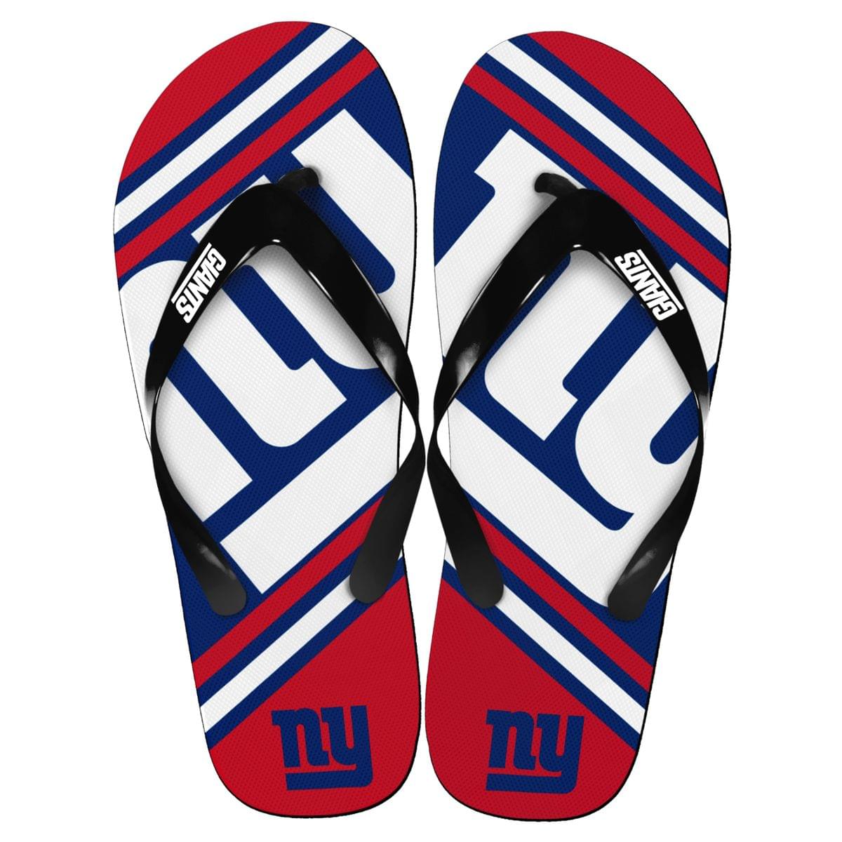 New York Giants Nfl Unisex Big Logo Flip Flops Small (W 7-8)