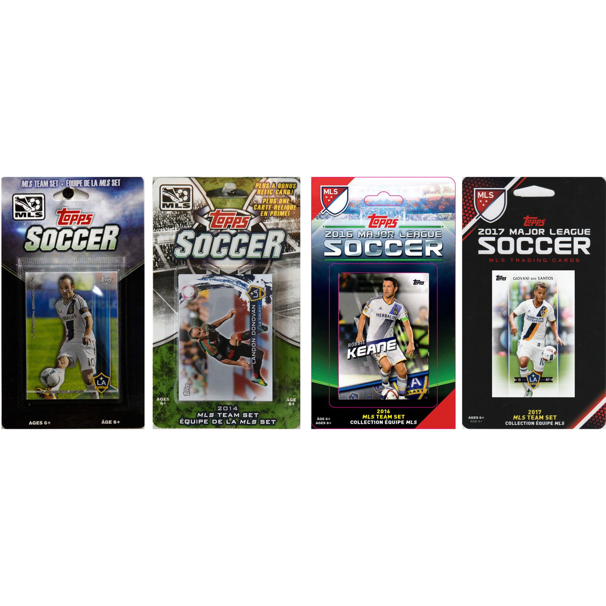 MLS Los Angeles Galaxy 4 Different Licensed Trading Card Team Sets