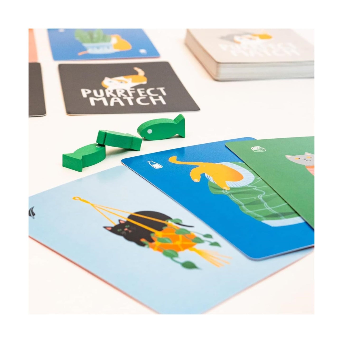 Greater Than Games Purrfect Match Card Game - Family-Friendly, 2-4 Players, Ages 8+, Cardboard, Multi, Model 230010