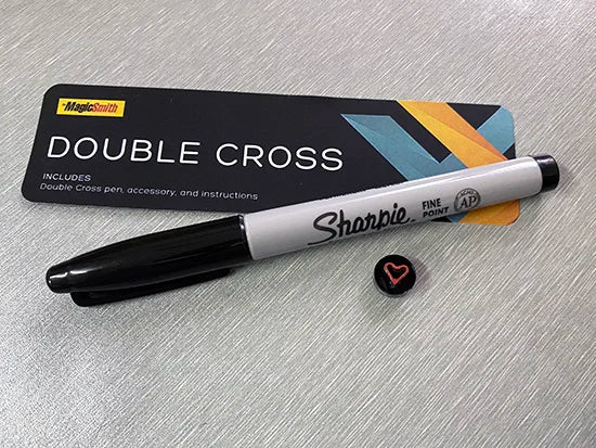 Double Cross by Mark Southworth (1 X Stamper + 1 Heart Stamper) Magic Tricks Magician Close Up Street Illusion Prop X Transfer