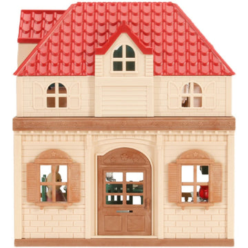 Simulation Kitchen Forest Family Small House Double Three- Story Villa Reindeer Animal Model Girl Dollhouse Furniture Toy Gifts