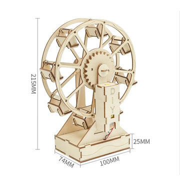 Creative Electric Ferris Wheel DIY Science Set Wooden Puzzle Craft Technology Educational Toys for Children Gift Idea