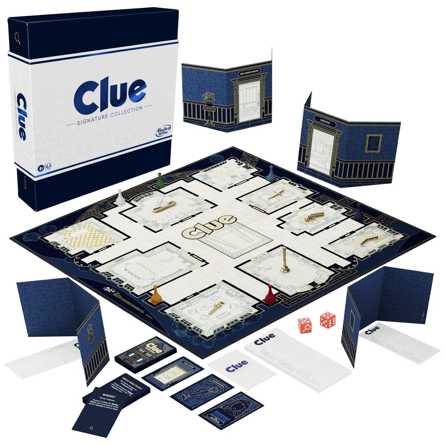 Hasbro Gaming Clue Board Game Signature Collection enhanced Packaging and Components Family Games for Kids and mature-themeds Mystery Games for 2 to 6 Players