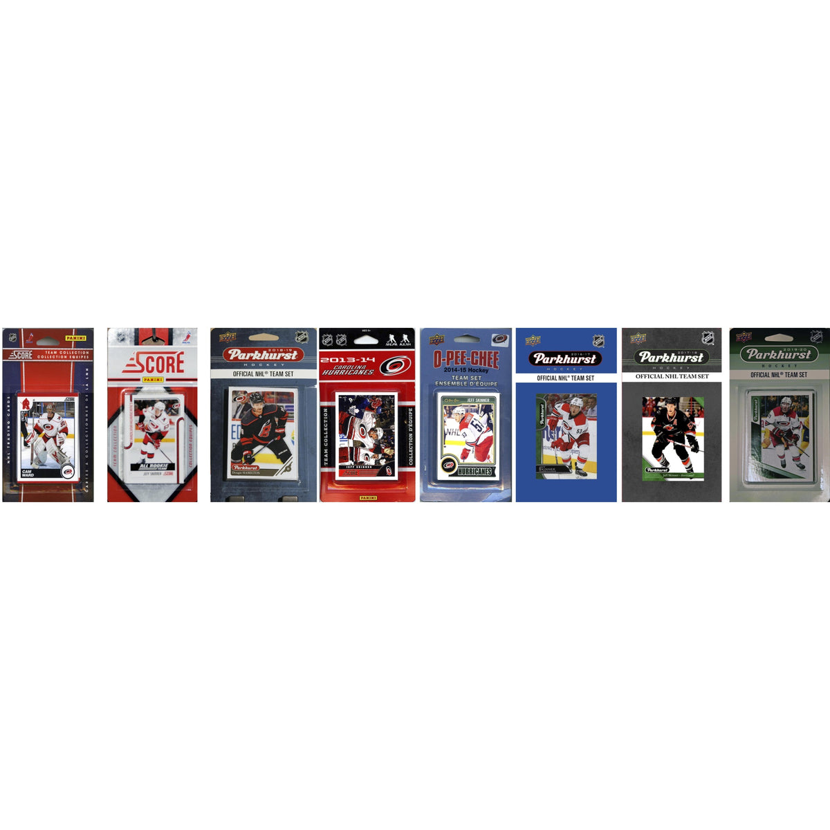 NHL Carolina Hurricanes 8 Different Licensed Trading Card Team Sets