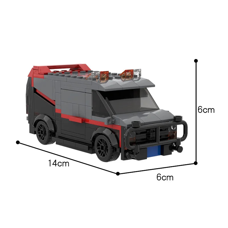 Yigebebe Technical Car A-Team Van SWAT Team Truck High-Tech Building Blocks MOC City Station Car Brick Toy For Gifts