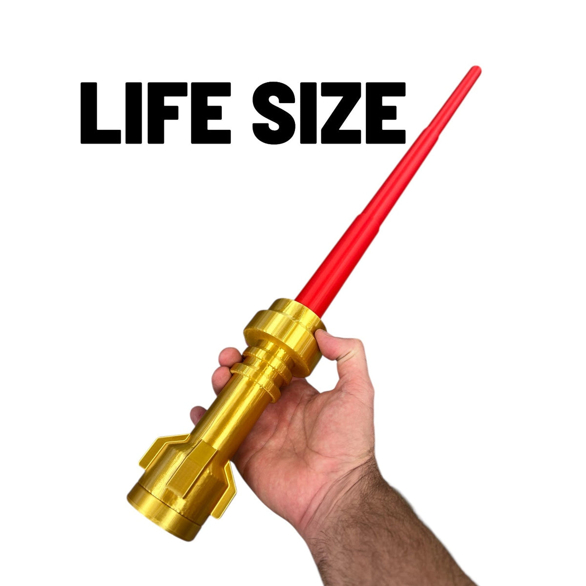 Life-Size Emperor-Style Brick Blade — Gold Finish with Retractable Red Blade