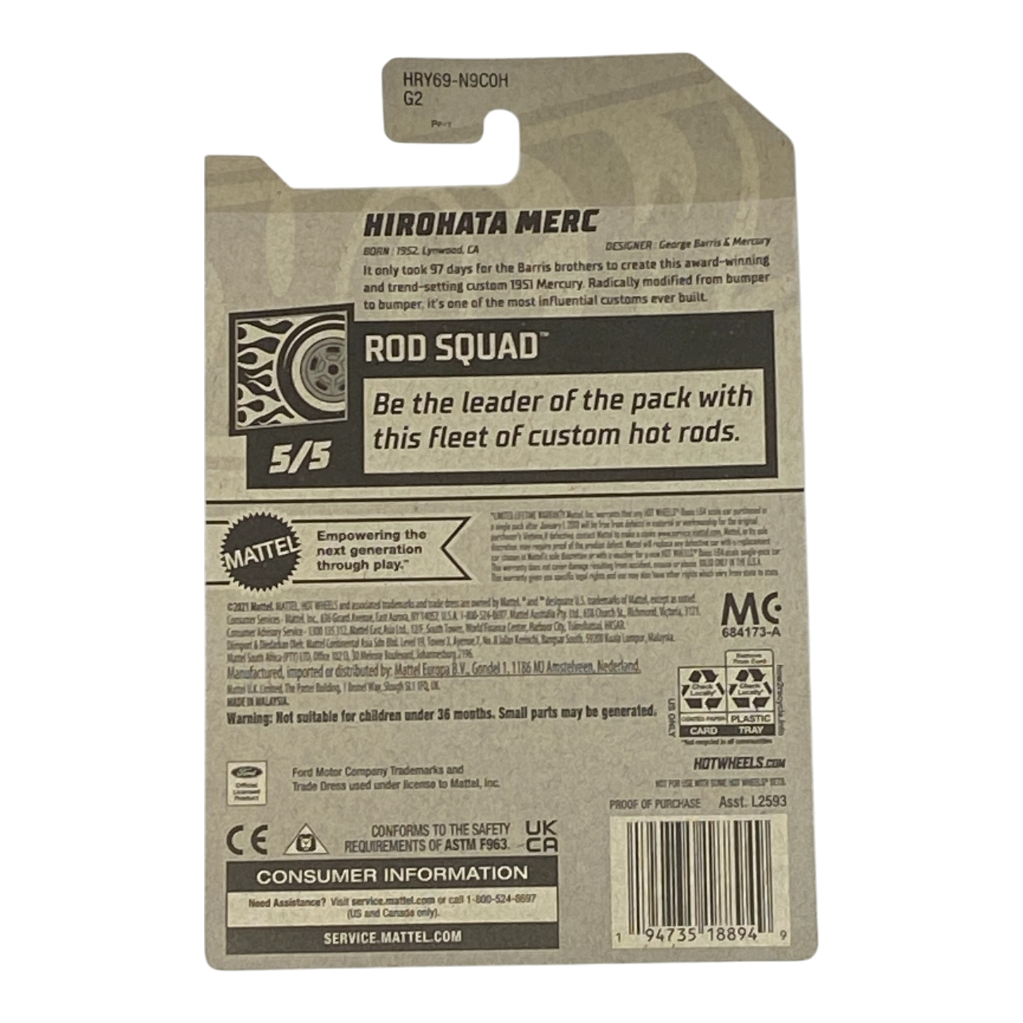 Hot Wheels Hirohata Merc | Rod Squad Series 5/5