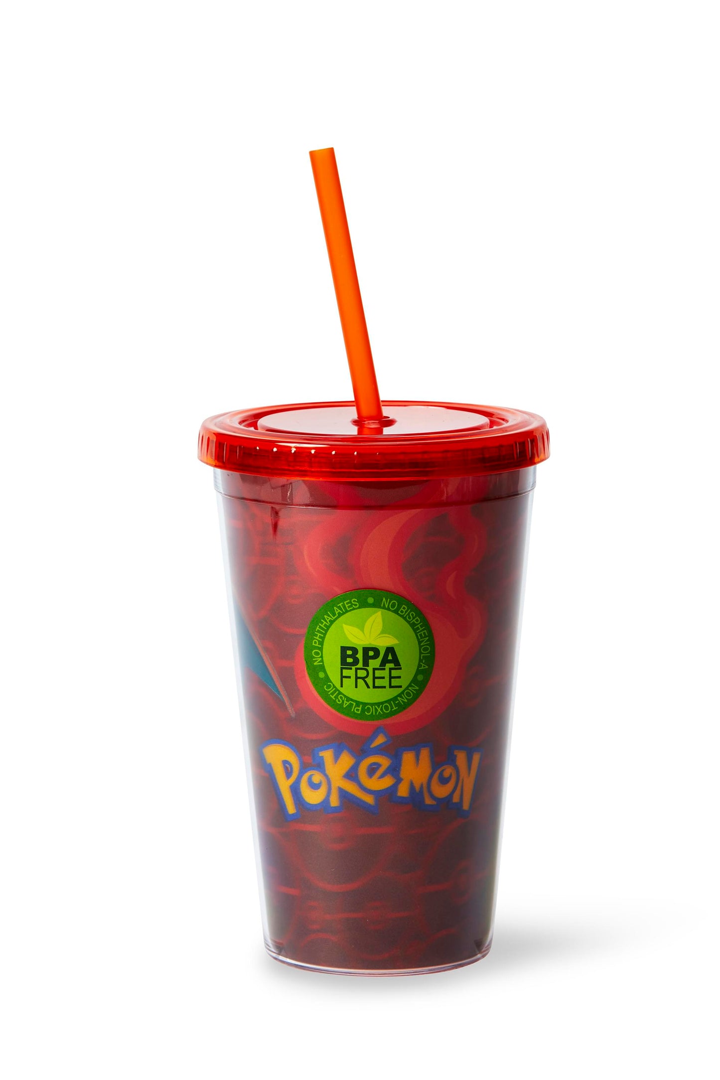 Pokmon Charizard Lenticular Plastic Tumbler Cup Lid & Straw | Holds 16 Ounces