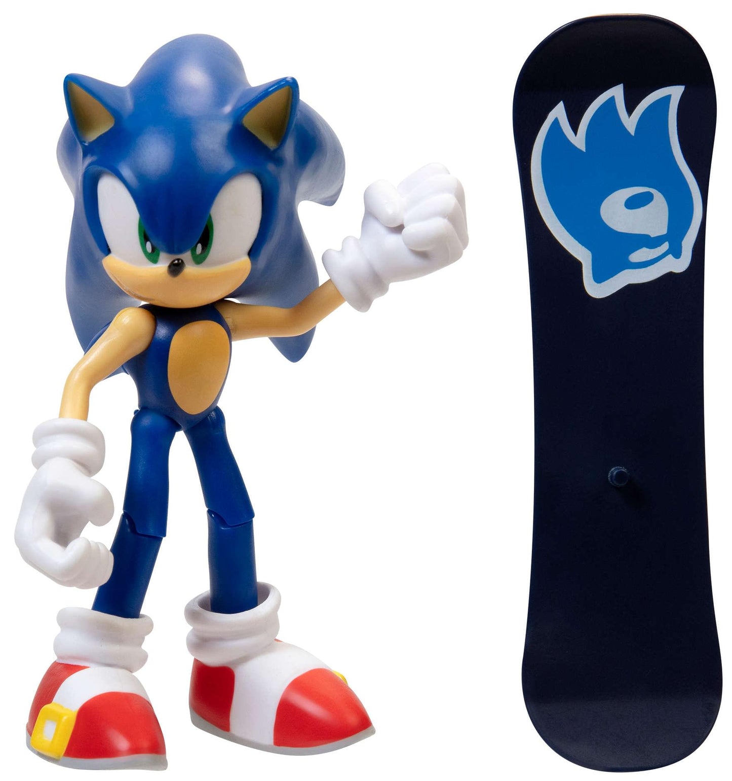 Sonic The Hedgehog 4 Inch Figure | Modern Sonic W/ Snowboard