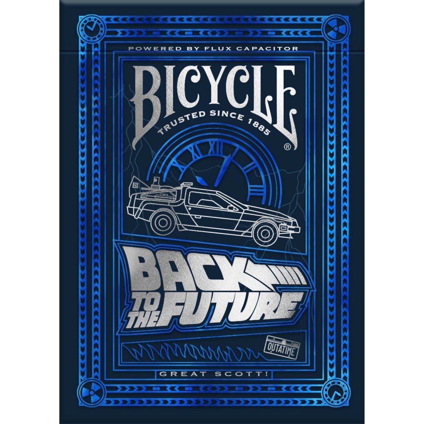 Bicycle Back To The Future Playing Cards 1 Pack, Premium, Foil, Metallic , Blue
