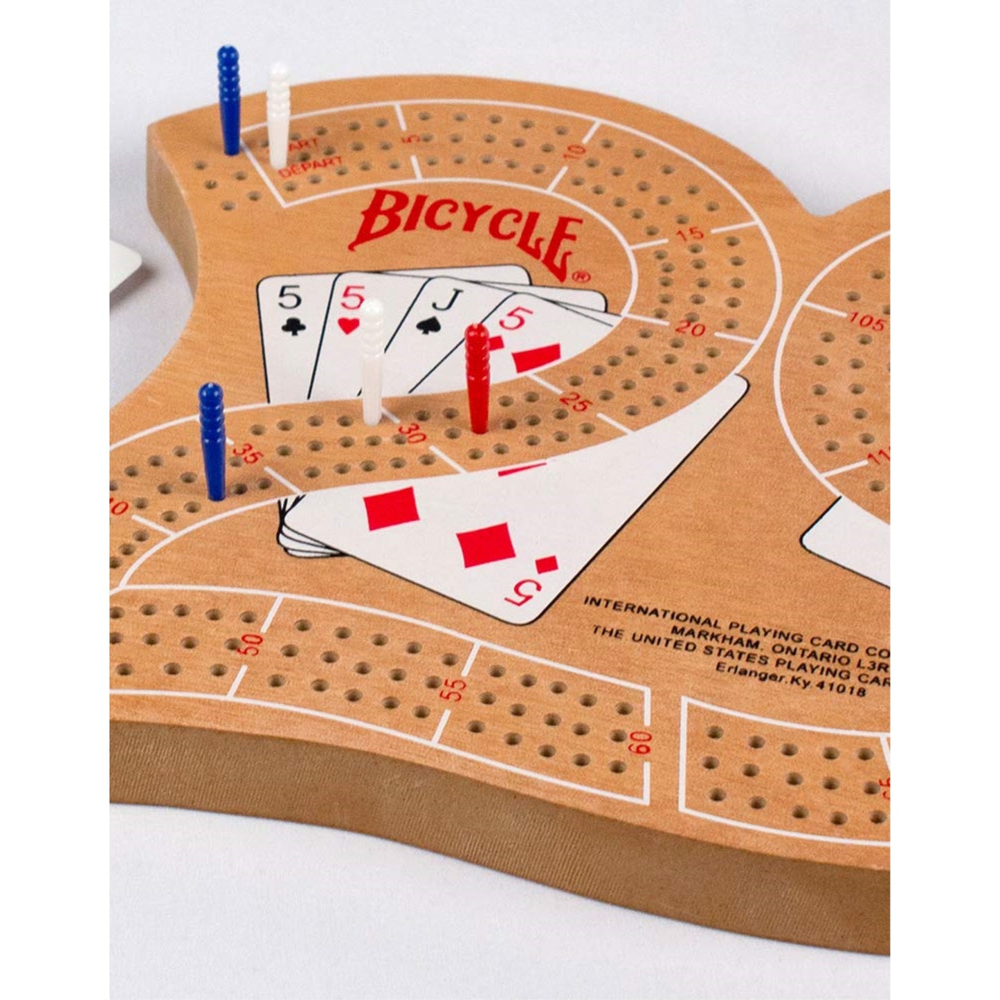 Bicycle Large 29 Wood Cribbage Board , Brown