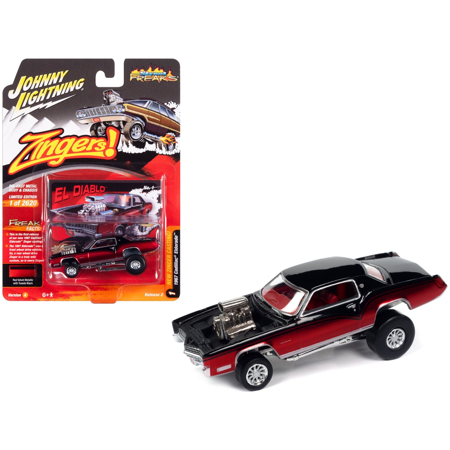 1967 Cadillac Eldorado ''El Diablo'' Tuxedo Black And Red Velvet Metallic ''Zingers!'' Limited Edition To 2620 Pieces Worldwide