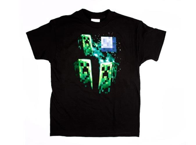 Minecraft Three Creeper Moon Youth T-Shirt Youth Medium
